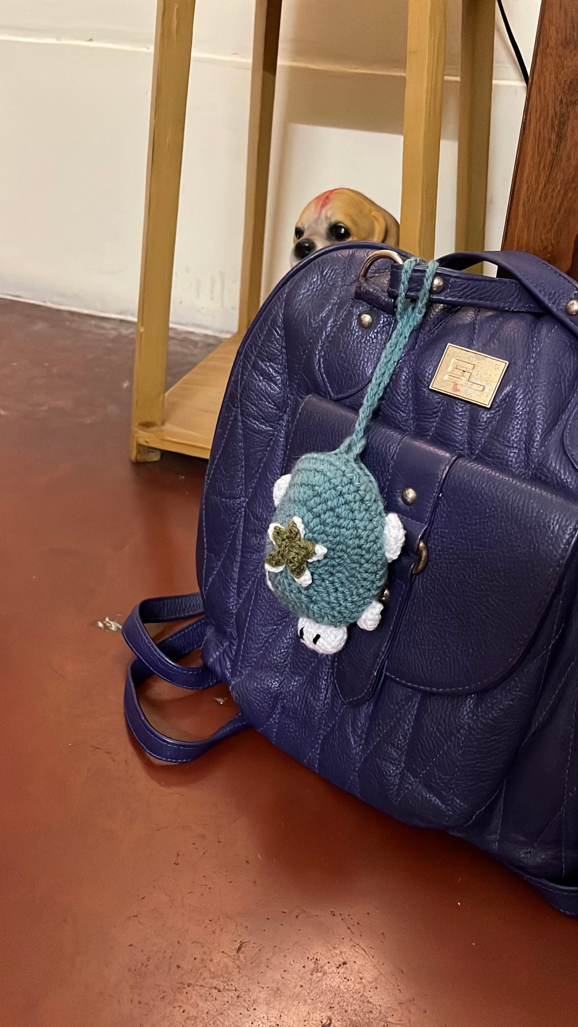 Bag Charm 1 in Blue Green, alternate view