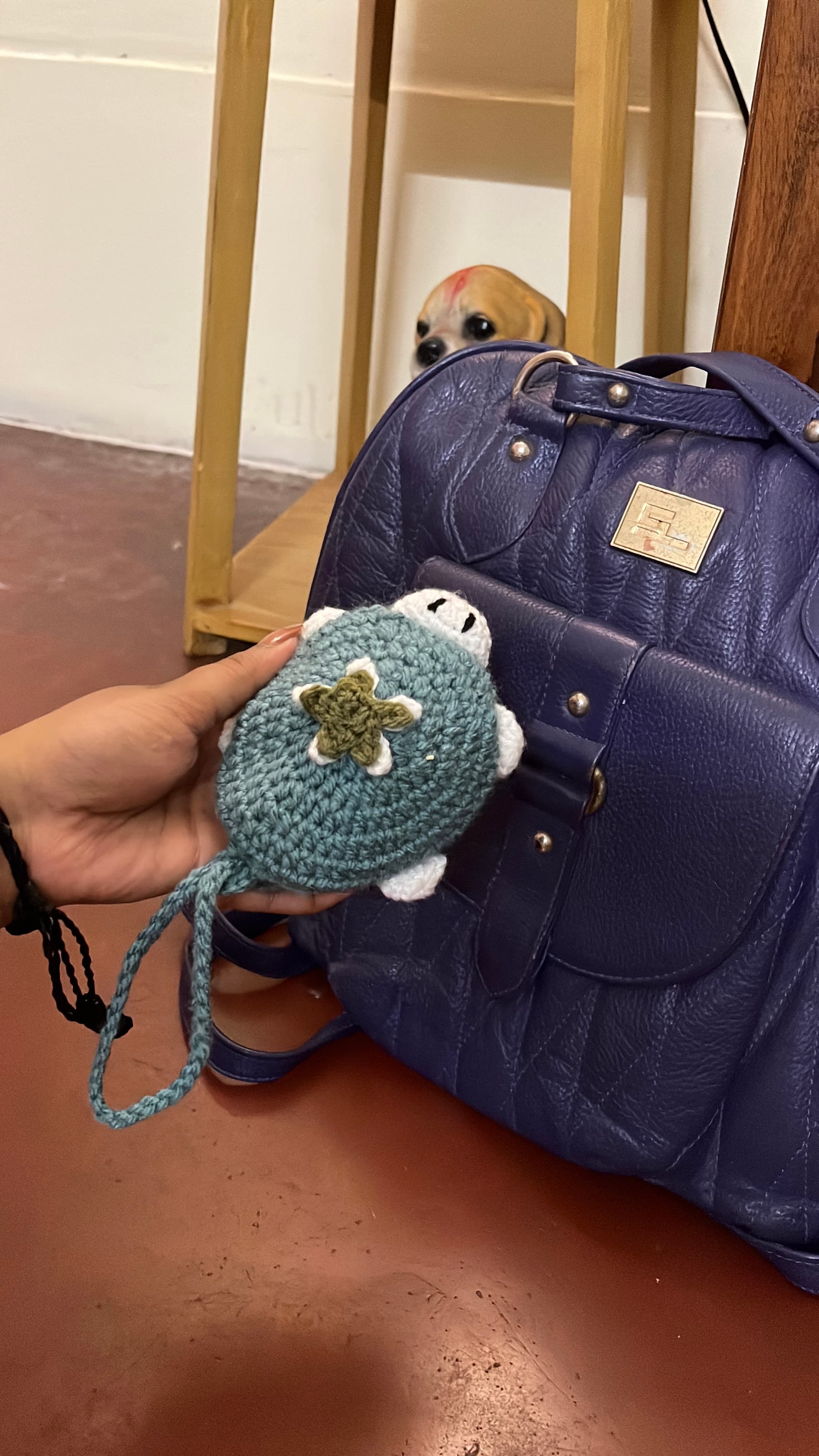 Bag Charm 1 in Blue Green